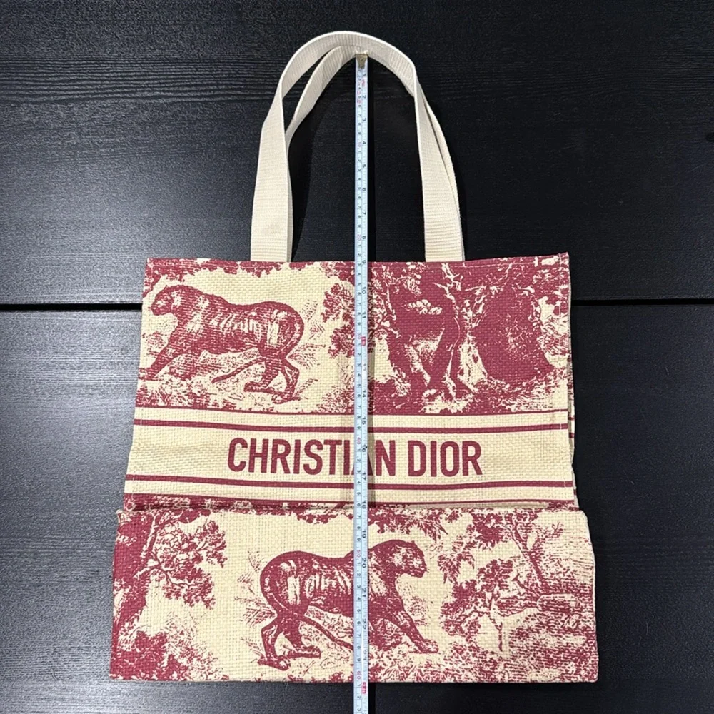 Dior Straw Dioriviera VIP Shoulder Bag Christian Dior Red Toile Print Tote Bag